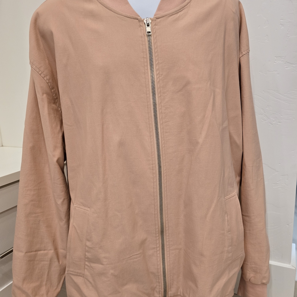 Mvp Collections Light Mauve Zip-Up Bomber Jacket